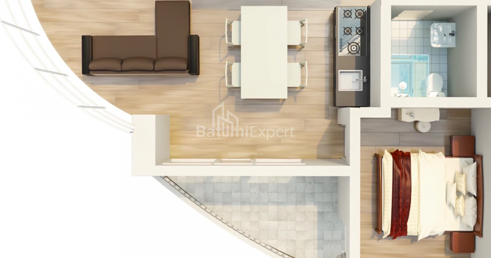 شقة سكنية 57.88 متر مربع - ميزجورتا, Chakvi, جورجيا