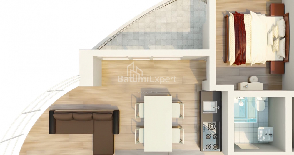 شقة سكنية 57.88 متر مربع - ميزجورتا, Chakvi, جورجيا