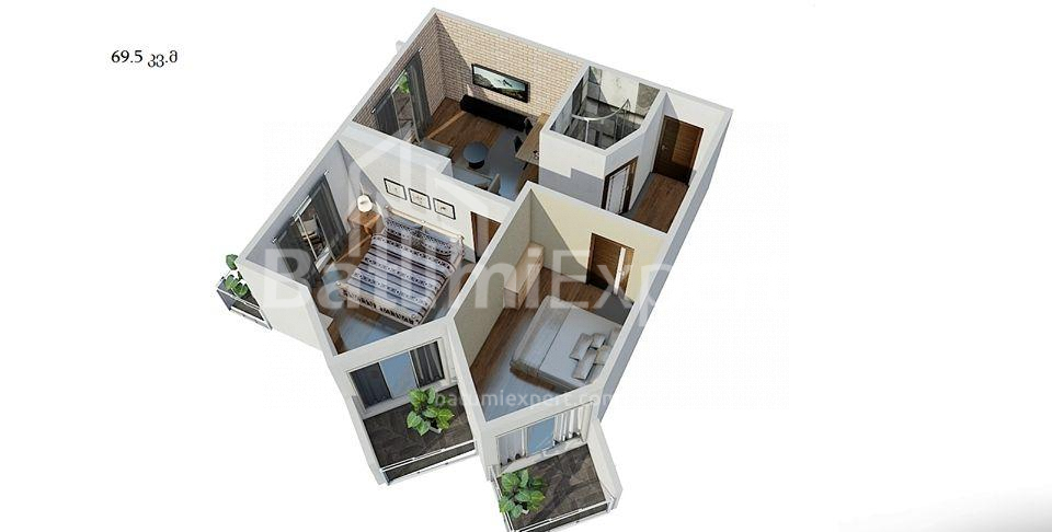 شقة سكنية 69 متر مربع - يوريفسكايا, Batumi, جورجيا