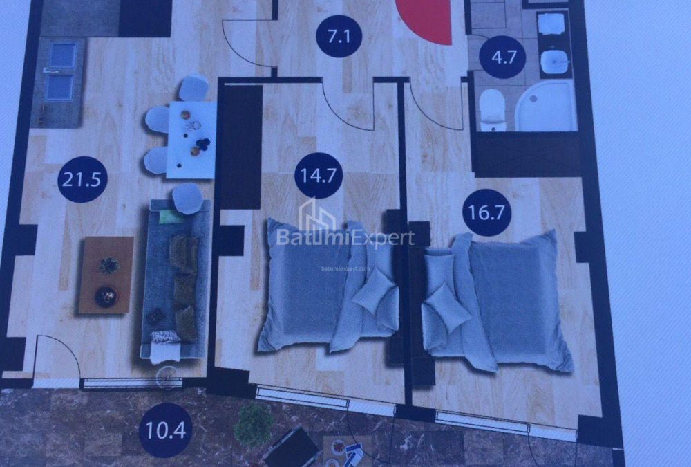 شقة سكنية 75 متر مربع - فاختانغ جورجاسالي, Batumi, جورجيا