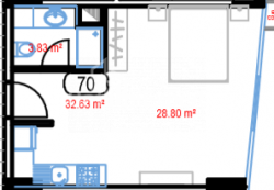 شقة سكنية 32.63 متر مربع - ليش وماريا كاتشينسكي, Batumi, جورجيا