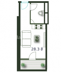 شقة سكنية 1-комн 28.3 m² - شريف خيمشياشفيلي, Batumi